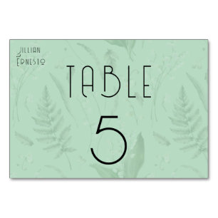 Lily of Valley with Ferns    Soft Green 2 Sided Table Number