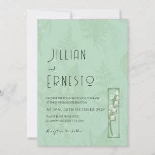 Lily of Valley with Ferns    Soft Green w/ Graphic Invitation