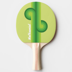 Lily Pad Green Stripe Loop with Name Ping Pong Paddle