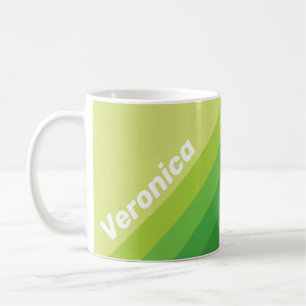 Lily Pad Green Stripes with Name Coffee Mug
