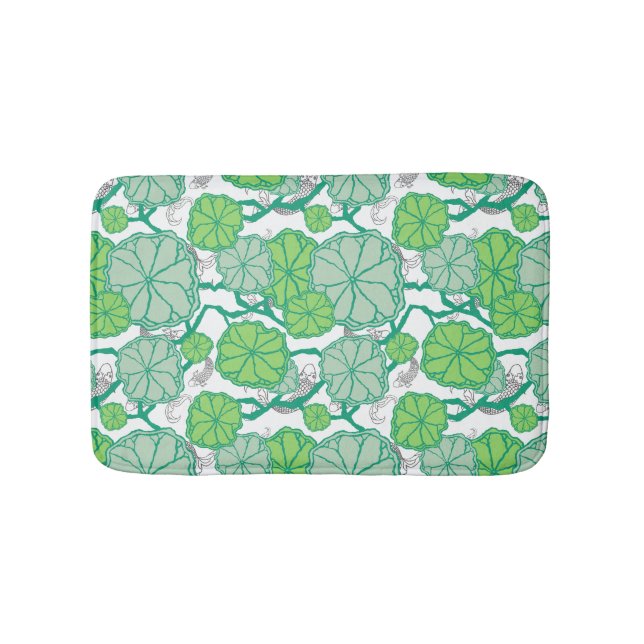 Lily Pad Koi Pond Bath Mat (Front)