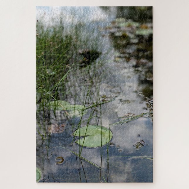 Lily Pads and Reflections – Tranquil Pond Puzzle  (Vertical)