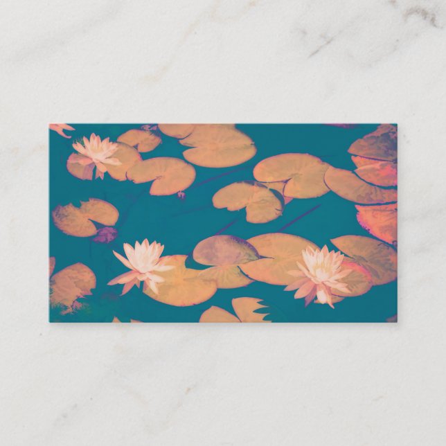 lily pads business card template nature photo art (Front)