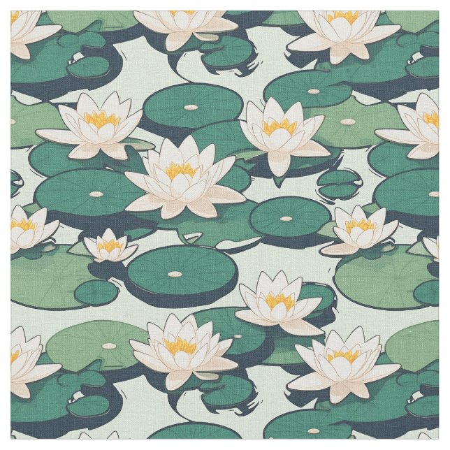 Lily Pads Fabric (Close Up)