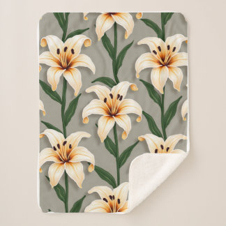 Lily pattern sherpa blanket