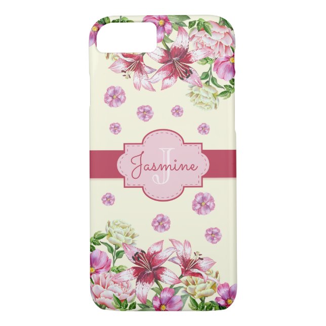 Lily & Peony Yellow Case-Mate iPhone Case (Back)