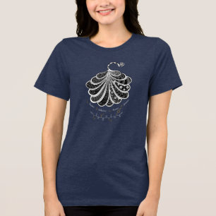 LILY peptide, peacock w/ custom text, dark Tri-Blend Shirt