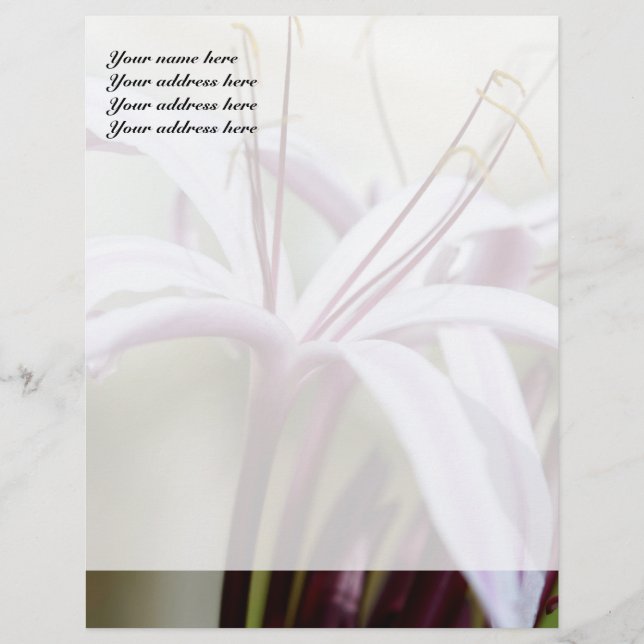 Lily Personalised Letterhead (Front)