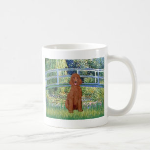 Lily Pond Bridge - Dark Red Standard Poodle #1 Coffee Mug