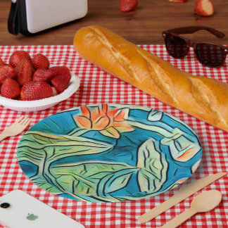 Lily Pond Paper Plate