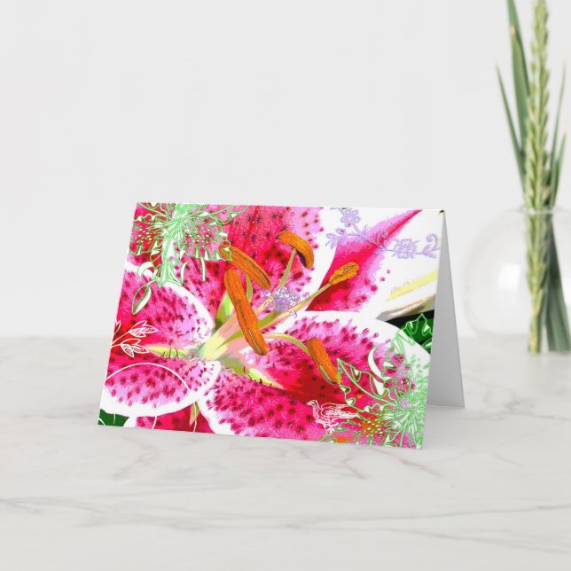 Lily Stargazer Fantasy, Greeting Card (Front)