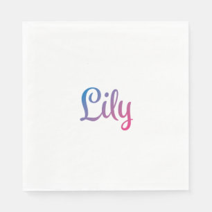 Lily Stylish Cursive Napkin