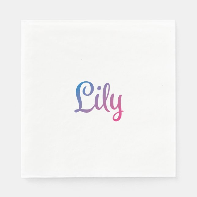 Lily Stylish Cursive Napkin (Front)