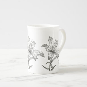 lily to customise or personalise bone china mug