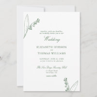 Lily Valley Floral Sketch Modern Classic Wedding