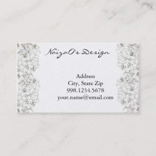 Lily Vine in Gold Background Sketch Business Card