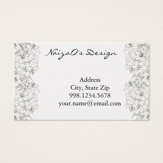 Lily Vine in Gold Background Sketch Business Card