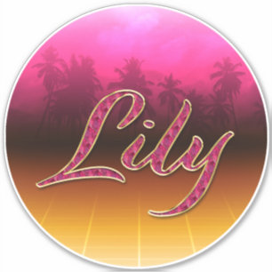 Lily Vorname Name golden pink Aufkleber Sticker