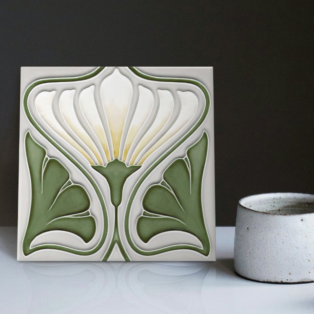 Lily Wall Decor Art Nouveau Art Deco Ceramic Tile (Creator Uploaded)