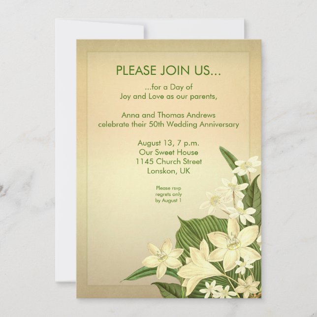 lily wedding anniversary invitation (Front)