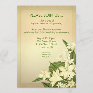 lily wedding anniversary invitation