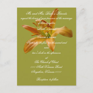 Lily Wedding invitation with scripture Postcard