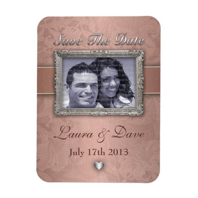LILY Wedding stationary - Copper Magnet (Vertical)