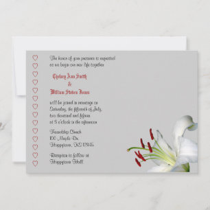 Lily, White and Red Wedding Invitations