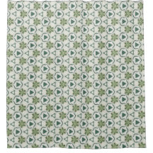 Lily white & green geometric patterned