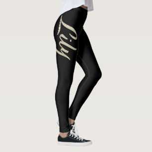 Lily white Handwriting trousers Leggings