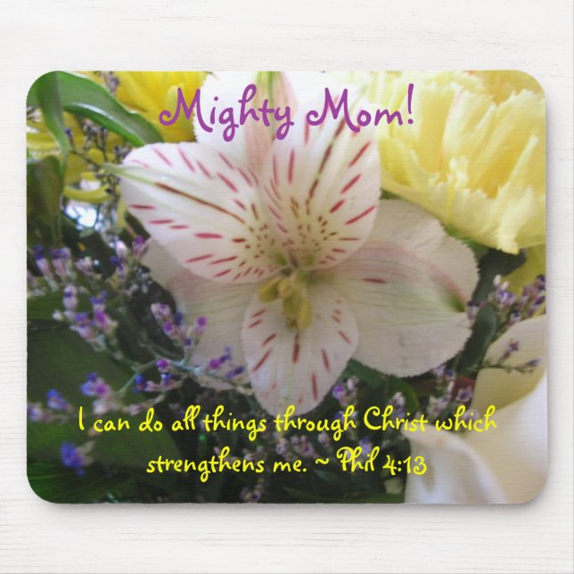 lily with lalas soft yellow, Mighty Mum!, I can... Mouse Mat (Front)