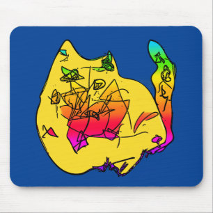 Lily's Abstract Cat Mouse Mat