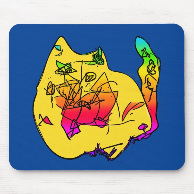 Lily's Abstract Cat Mouse Mat (Front)