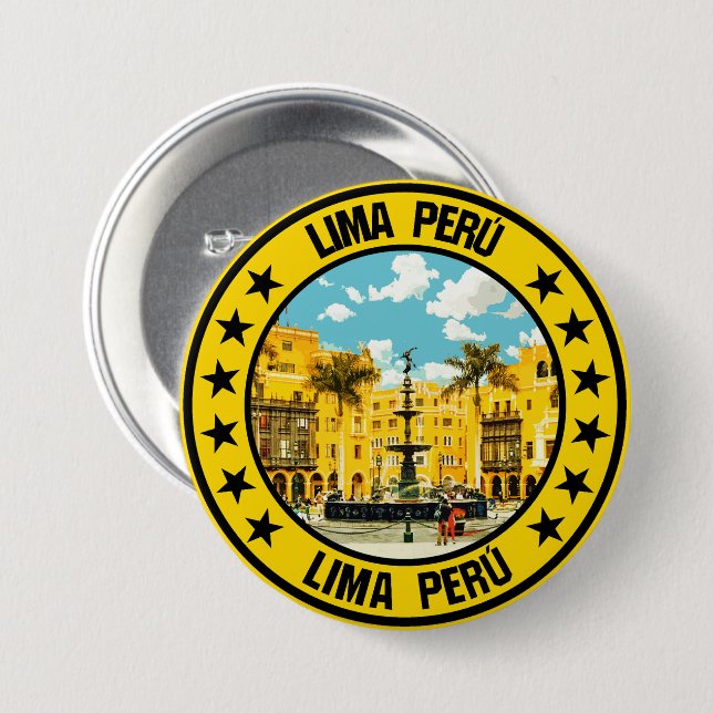 Lima                                               7.5 cm round badge (Front & Back)