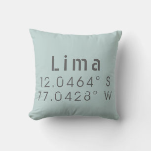 Lima Latitude Longitude Cushion