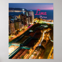 Lima Peru Capital Pacific Coast City Lights Night