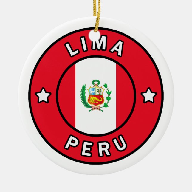 Lima Peru Ceramic Tree Decoration (Front)