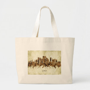 Lima Peru Cityscape Large Tote Bag