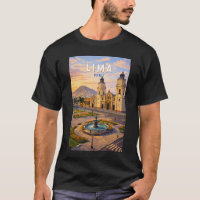 Lima Peru Illustration Travel Art Vintage