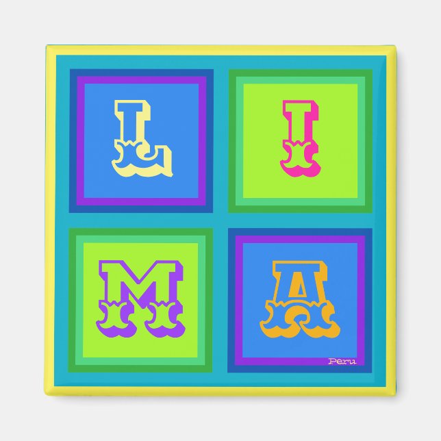 Lima Peru modern colourful decoration  Magnet (Front)