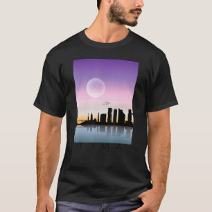 Lima Peru Skyline In Full Moon Souvenir  Love Peru T-Shirt