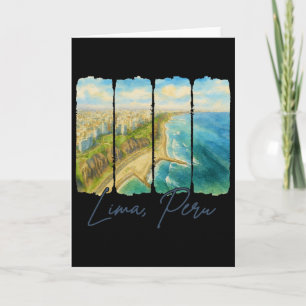 Lima Peru Traveling Trip Brushstroke Lima Peru Sou Card