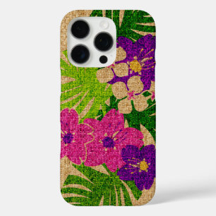 Limahuli Garden Faux Grass Cloth in Violet  iPhone 16 Pro Case