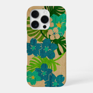 Limahuli Garden Hawaiian Faux Wood Turq iPhone 16 Pro Case