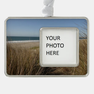 Limantour Beach at Point Reyes National Seashore I Silver Plated Framed Ornament