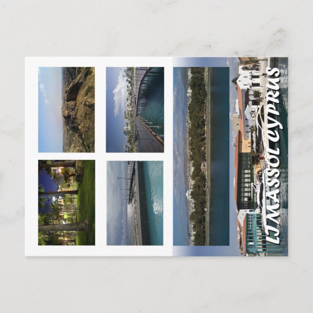 Limassol cyprus postcard city urban night modern p (Front)