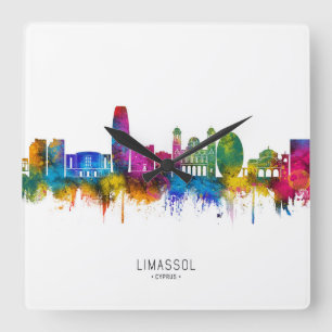 Limassol Cyprus Skyline Square Wall Clock