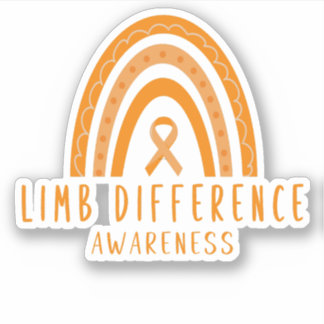 Limb Difference Orange Rainbow Awareness Sticker 