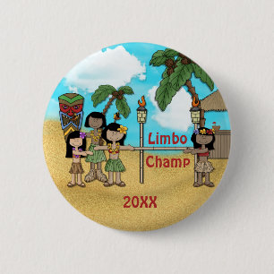 Limbo Luau Birthday Party - Limbo Champ 6 Cm Round Badge