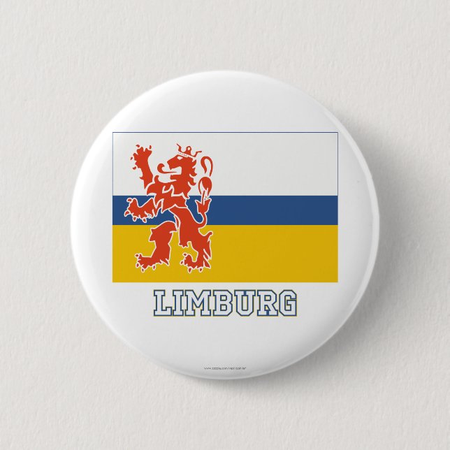 Limburg Flag with name 6 Cm Round Badge (Front)
